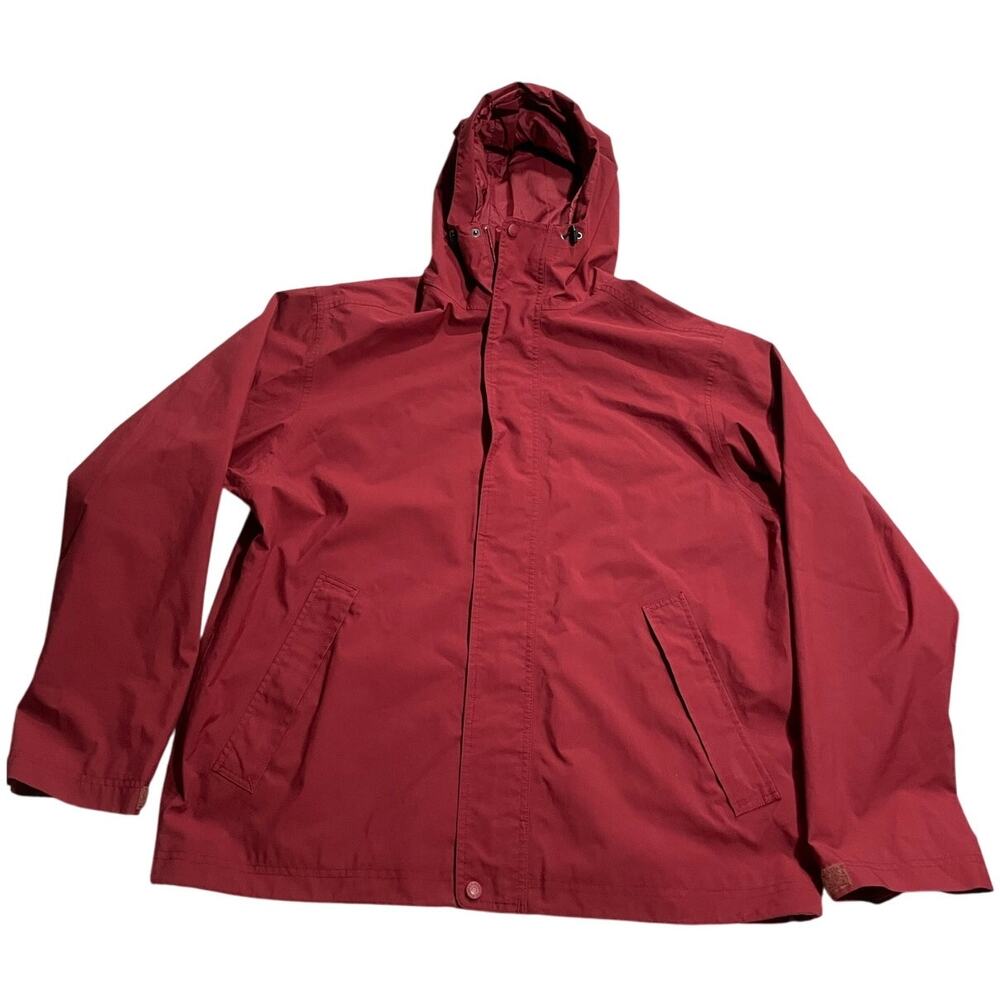 VTG LL Bean Rain Jacket Gore-tex Hooded Womens Sz Large Regular Red ORB73 03247